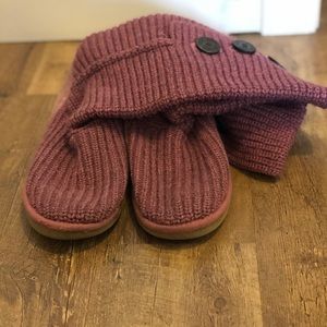 Pink knit UGG boots